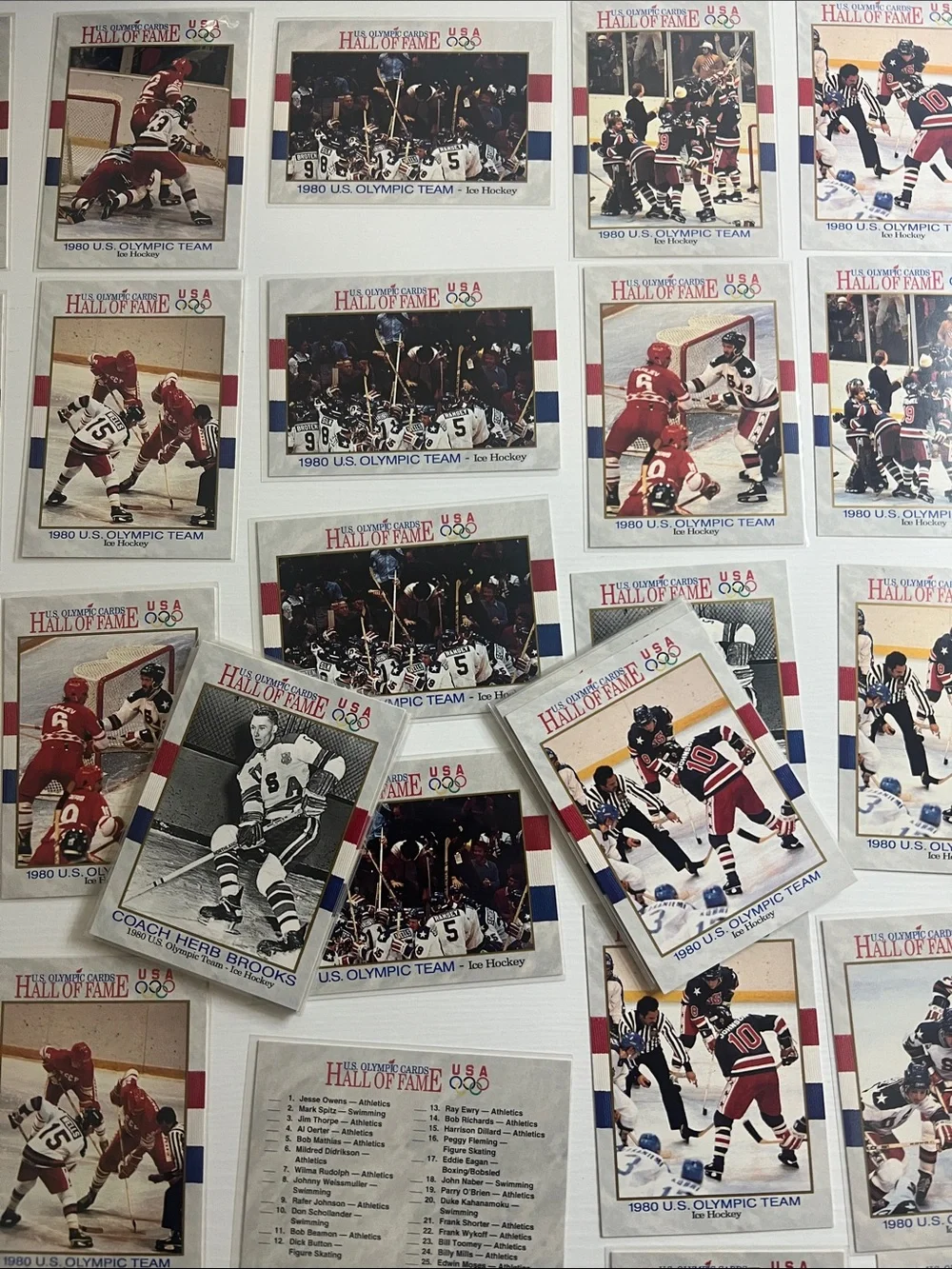 40 Vintage 1980 U.S. Olympic Ice Hockey Trading Cards